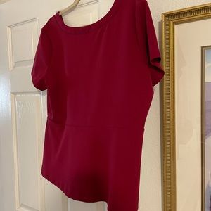 Berry colored pretty peplum blouse.  Size xl